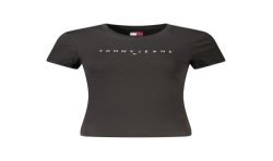 TOMMY HILFIGER T-SHIRT MANICHE CORTE DONNA NERO