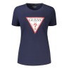 GUESS JEANS T-SHIRT MANICHE CORTE DONNA BLU