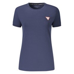 GUESS JEANS T-SHIRT MANICHE CORTE DONNA BLU