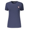 GUESS JEANS T-SHIRT MANICHE CORTE DONNA BLU