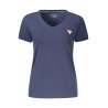 GUESS JEANS T-SHIRT MANICHE CORTE DONNA BLU