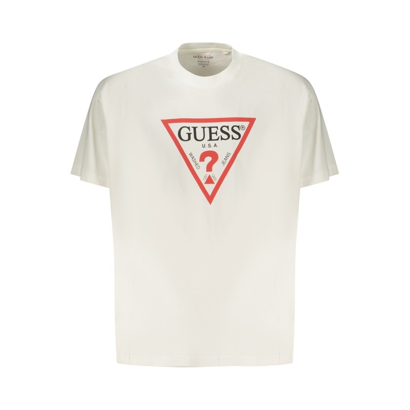 GUESS JEANS T-SHIRT MANICHE CORTE UOMO BIANCO