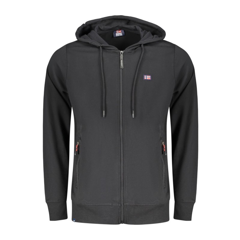 NORWAY 1963 FELPA CON ZIP UOMO NERO