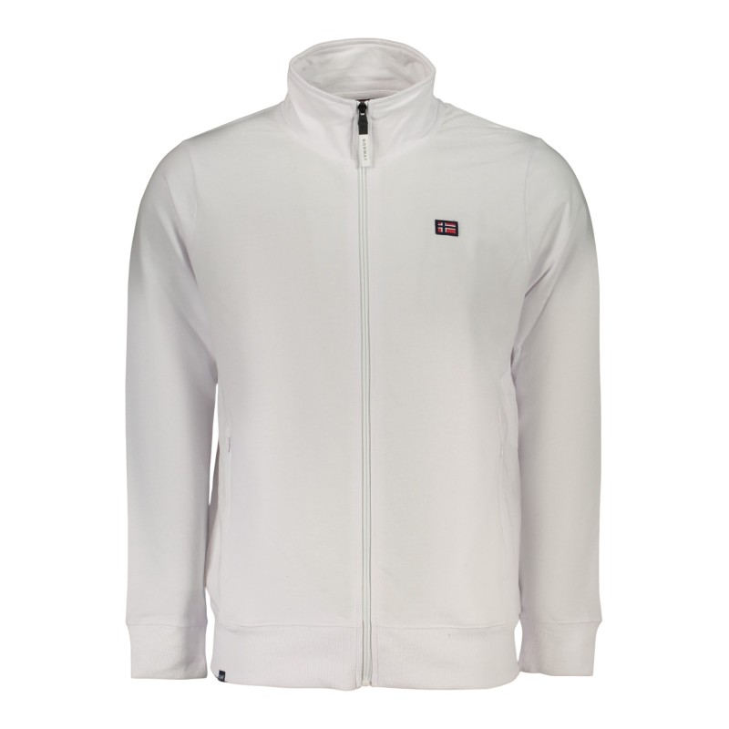 NORWAY 1963 FELPA CON ZIP UOMO BIANCO