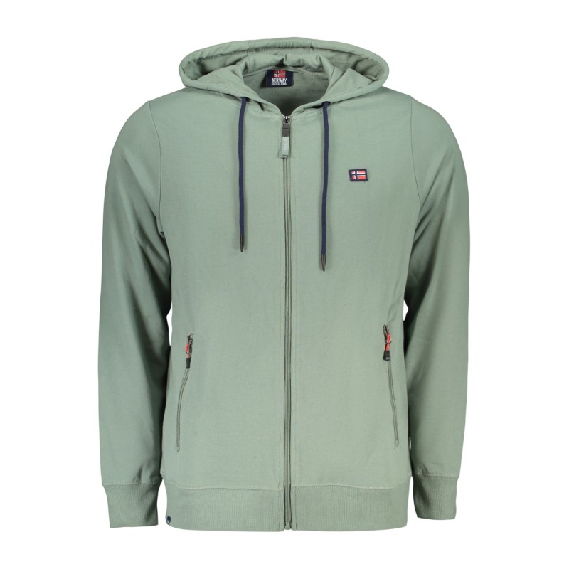 NORWAY 1963 FELPA CON ZIP UOMO VERDE