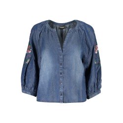 DESIGUAL CAMICIA MANICHE LUNGHE DONNA BLU