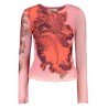 DESIGUAL T-SHIRT MANICHE LUNGHE DONNA ROSA