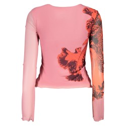 DESIGUAL T-SHIRT MANICHE LUNGHE DONNA ROSA