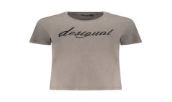 DESIGUAL T-SHIRT MANICHE CORTE DONNA GRIGIO