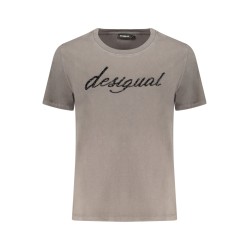 DESIGUAL T-SHIRT MANICHE CORTE DONNA GRIGIO