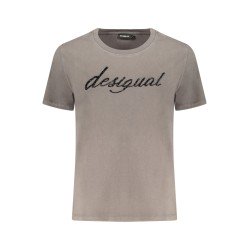 DESIGUAL T-SHIRT MANICHE CORTE DONNA GRIGIO