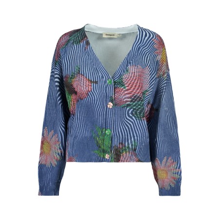 DESIGUAL CARDIGAN DONNA BLU