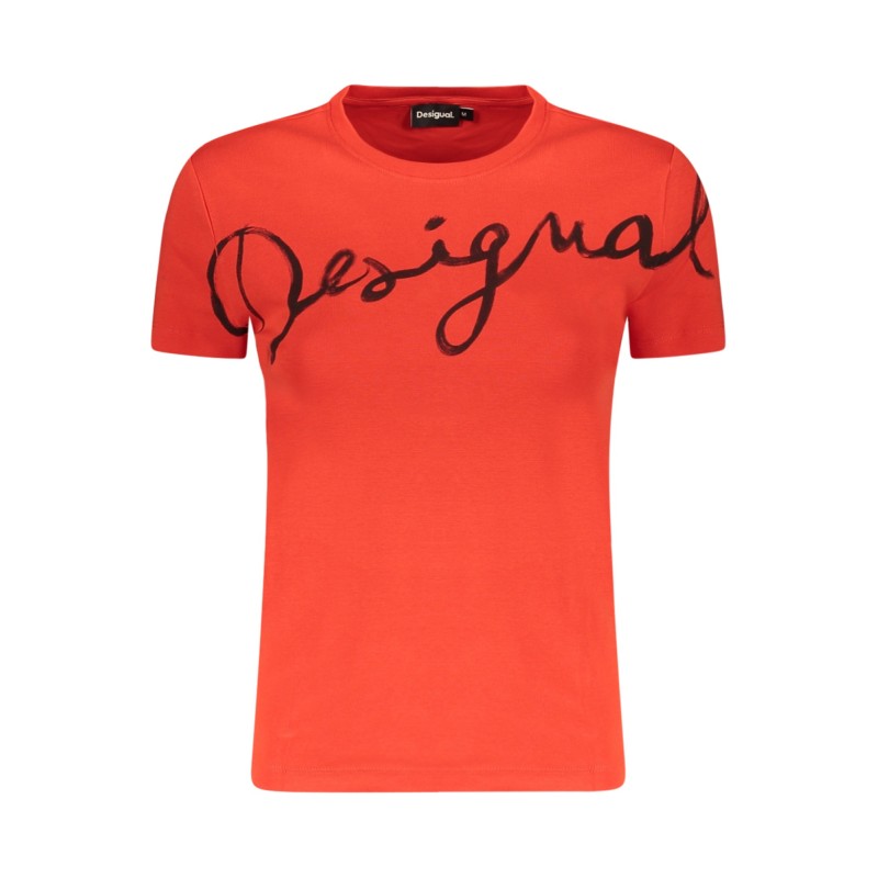 DESIGUAL T-SHIRT MANICHE CORTE DONNA ROSSO