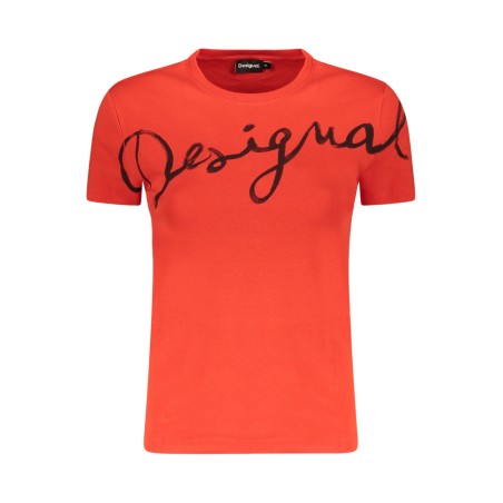DESIGUAL T-SHIRT MANICHE CORTE DONNA ROSSO