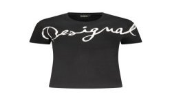 DESIGUAL T-SHIRT MANICHE CORTE DONNA NERO