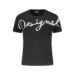 DESIGUAL T-SHIRT MANICHE CORTE DONNA NERO