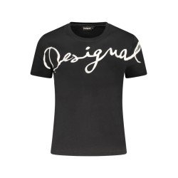 DESIGUAL T-SHIRT MANICHE CORTE DONNA NERO