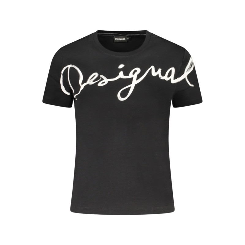DESIGUAL T-SHIRT MANICHE CORTE DONNA NERO