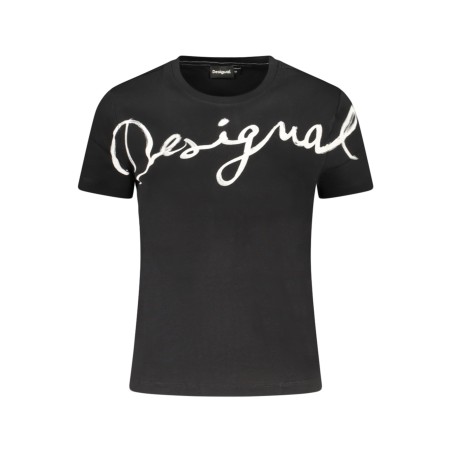 DESIGUAL T-SHIRT MANICHE CORTE DONNA NERO