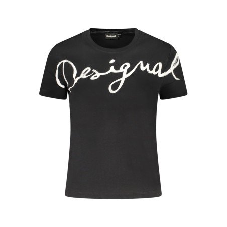 DESIGUAL T-SHIRT MANICHE CORTE DONNA NERO