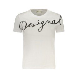 DESIGUAL T-SHIRT MANICHE CORTE DONNA BIANCO