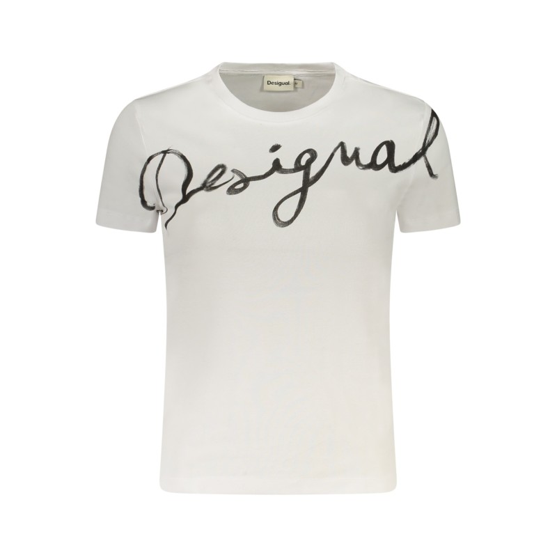 DESIGUAL T-SHIRT MANICHE CORTE DONNA BIANCO
