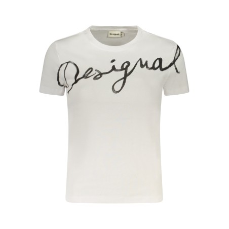 DESIGUAL T-SHIRT MANICHE CORTE DONNA BIANCO