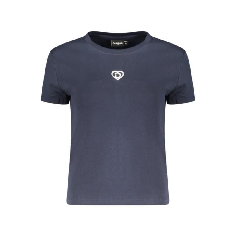 DESIGUAL T-SHIRT MANICHE CORTE DONNA BLU