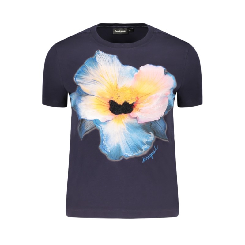 DESIGUAL T-SHIRT MANICHE CORTE DONNA BLU