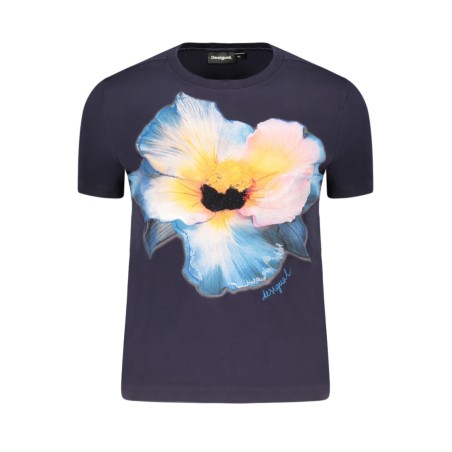 DESIGUAL T-SHIRT MANICHE CORTE DONNA BLU