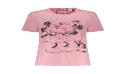 DESIGUAL T-SHIRT MANICHE CORTE DONNA ROSA