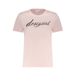DESIGUAL T-SHIRT MANICHE CORTE DONNA ROSA