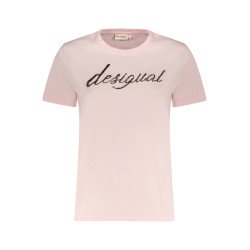DESIGUAL T-SHIRT MANICHE CORTE DONNA ROSA
