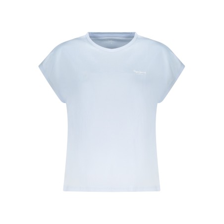 PEPE JEANS T-SHIRT MANICHE CORTE DONNA AZZURRO