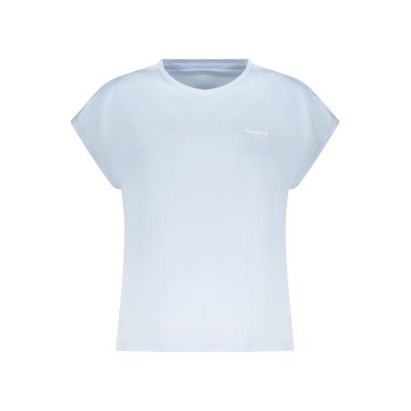 PEPE JEANS T-SHIRT MANICHE CORTE DONNA AZZURRO