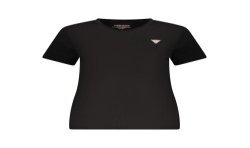 GUESS JEANS T-SHIRT MANICHE CORTE DONNA NERO