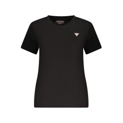 GUESS JEANS T-SHIRT MANICHE CORTE DONNA NERO