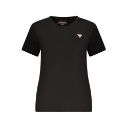 GUESS JEANS T-SHIRT MANICHE CORTE DONNA NERO