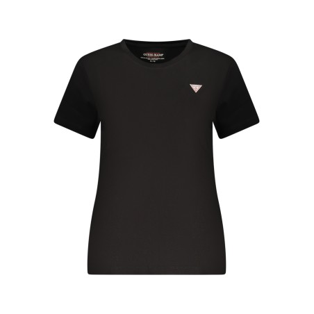 GUESS JEANS T-SHIRT MANICHE CORTE DONNA NERO