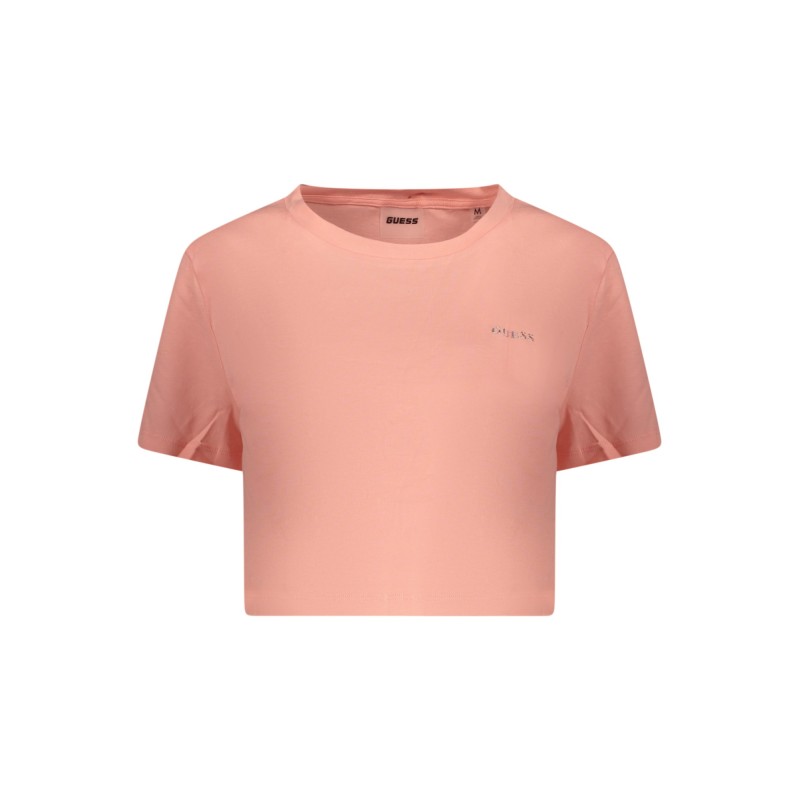 GUESS JEANS T-SHIRT MANICHE CORTE DONNA ROSA
