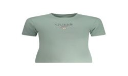 GUESS JEANS T-SHIRT MANICHE CORTE DONNA VERDE