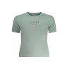 GUESS JEANS T-SHIRT MANICHE CORTE DONNA VERDE