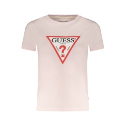 GUESS JEANS T-SHIRT MANICHE CORTE DONNA ROSA
