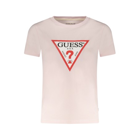 GUESS JEANS T-SHIRT MANICHE CORTE DONNA ROSA