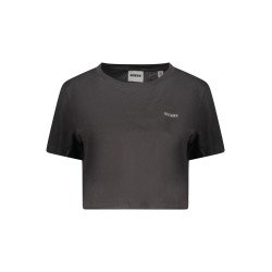 GUESS JEANS T-SHIRT MANICHE CORTE DONNA NERO