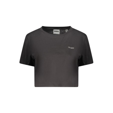 GUESS JEANS T-SHIRT MANICHE CORTE DONNA NERO