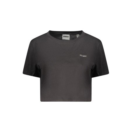 GUESS JEANS T-SHIRT MANICHE CORTE DONNA NERO