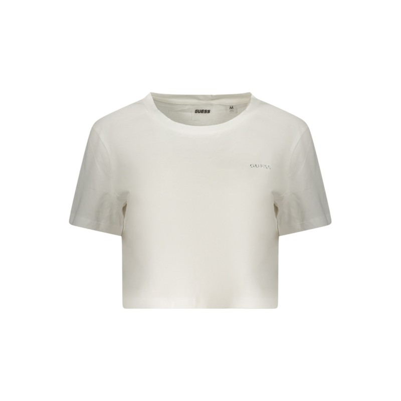 GUESS JEANS T-SHIRT MANICHE CORTE DONNA BIANCO