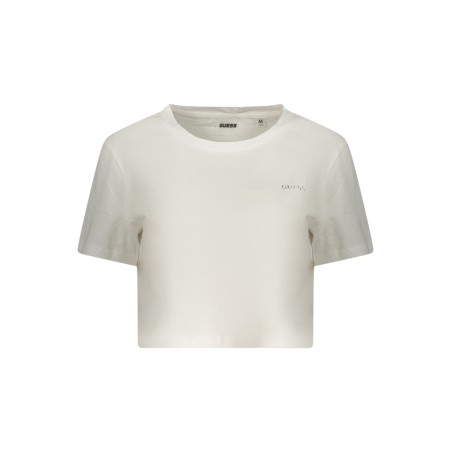 GUESS JEANS T-SHIRT MANICHE CORTE DONNA BIANCO