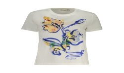 DESIGUAL T-SHIRT MANICHE CORTE DONNA BIANCO